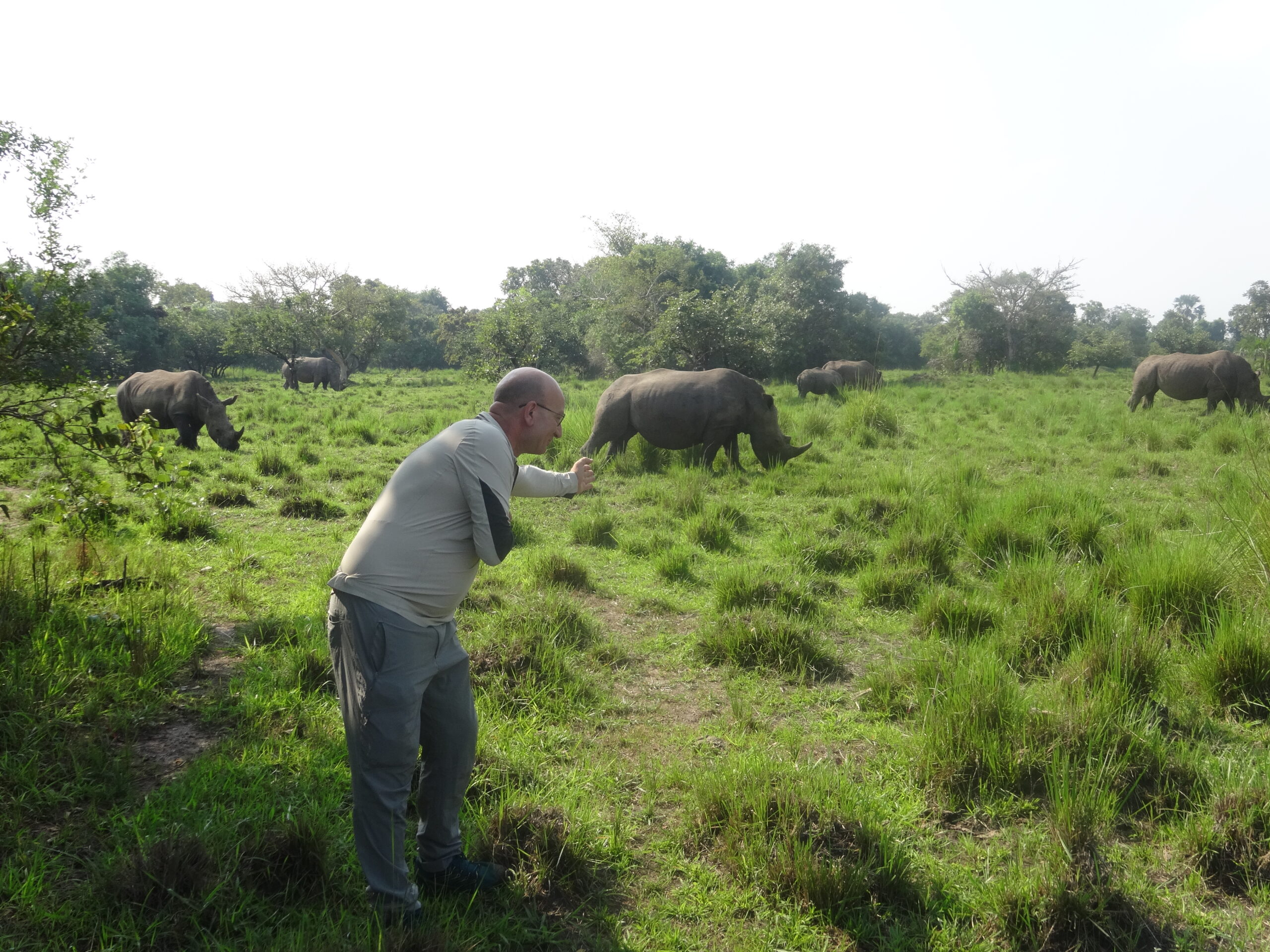 Client enjoying to see the rhinos